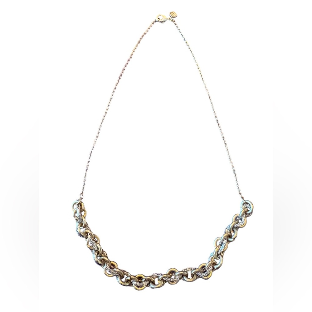Banana Republic Silver Tone Chunky Link Toggle Necklace 18”